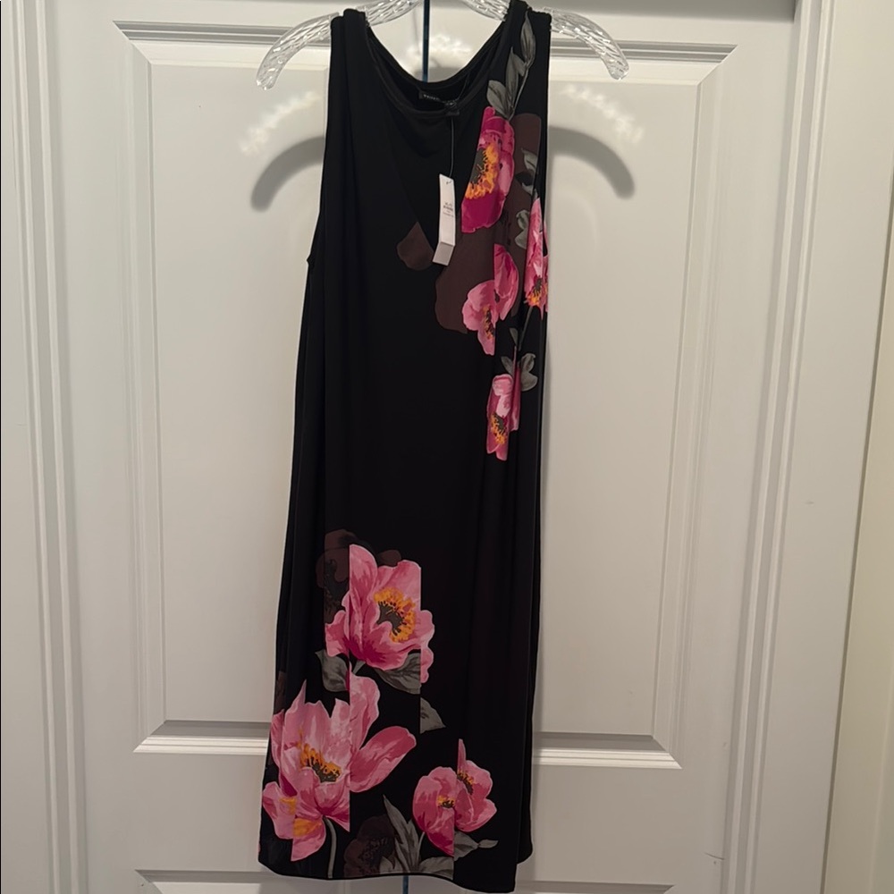 White House Black Market reversible Black and Pink High-Low Sleeveless Sundress